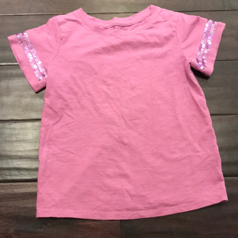 Cat and jack small 6/6X, purply pink shirt with sequins